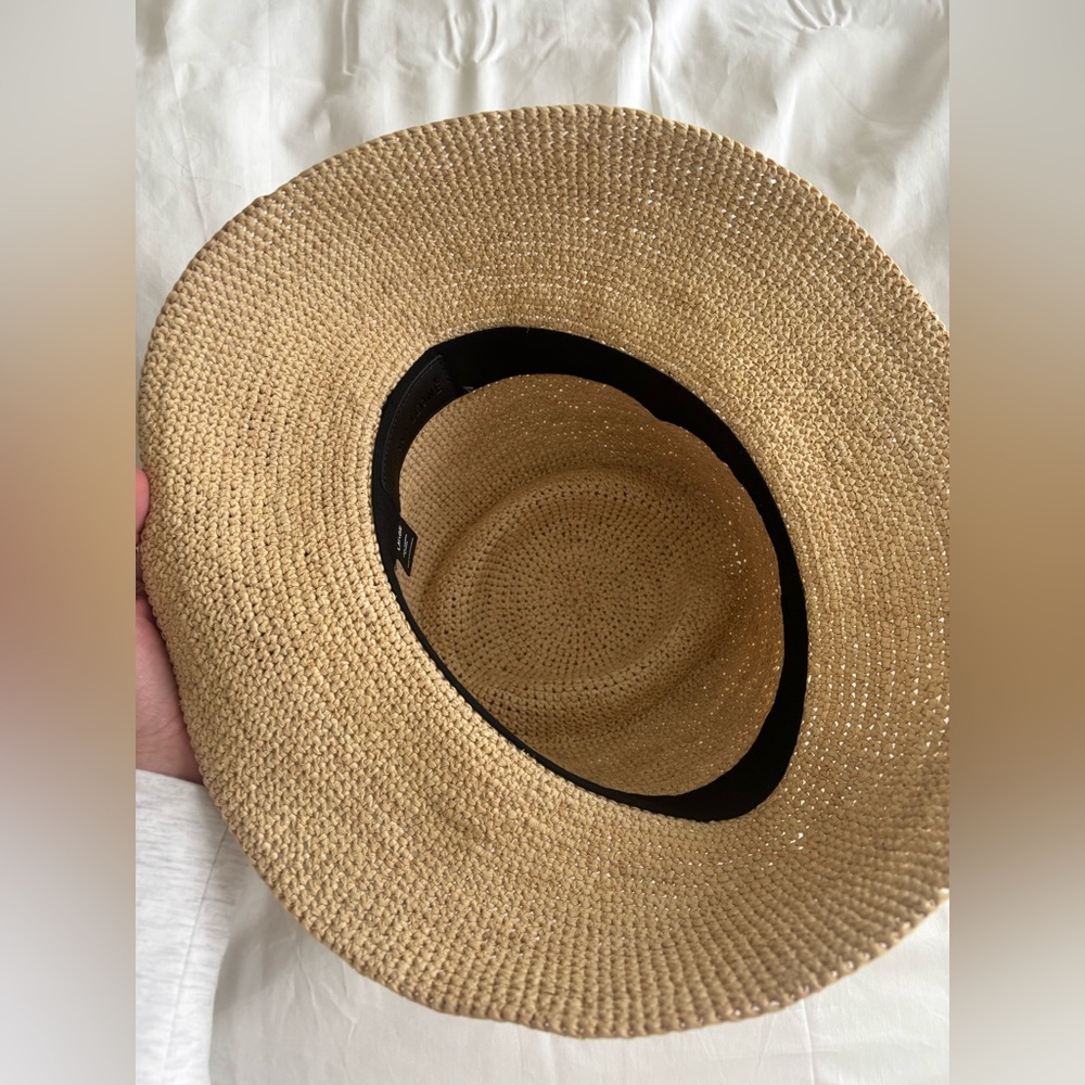 new Janessa Leone Felix packable straw raffia bucket sun hat in natural tan - Picture 7 of 9